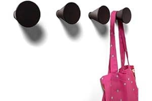 Nidoshu YCONIC 4 Appendiabiti da Parete Singolo Nero - Attaccapanni Moderno per Ingresso, Bagno o Cucine - Appendini Originali - Ganci Appendi Abiti da Muro