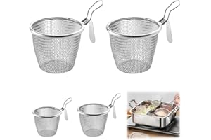Generico Cestello per Pasta Separati in Acciaio Inox, Scolapasta in Acciaio Inox con Manico, Cestello per Pasta in Rete con Manico per Appendere Perfetto per Cucina E Ristorante