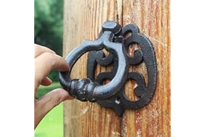 XCTLZG Heurtoir de porte heurtoirs de porte d'entrée poignée de clôture vintage bague d'entrée de jardin extérieur résonnante et nette pour les invités de bienvenue décor à la maison fabriqué à la main