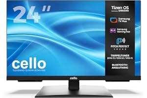 Cello C2426TZH Smart LED-TV 24" ramlös med Tizen OS från Samsung, Bluetooth, Gaming Hub, Pitch Perfect-högtalare, idealisk fö