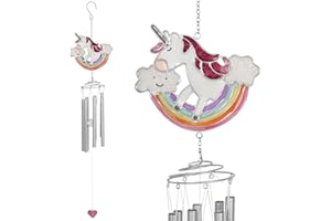 TUSINA Magical Rainbow Unicorn Windchime Home Garden Suncatcher Ornament