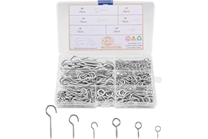 HonQiShiMY 230 Pezzi Viti per Occhielli Ganci a Tazza, Vite Oculare,Gancio a Vite, Viti a Testa Tonda,di Ganci a Soffitto Ganci a Vite Multiuso,Oggetti Decorativi e Progetti Artigianali