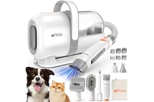 Afloia Tosatrice per Cani Professionale, Toelettatura e Aspirazione a Vuoto per Animali Domestici, Rasoio per Gatti Pelo Lungo, 7 Strumenti Tosatore