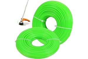 TENN WELL 2.0mm Nylon Strimmer Wire, 328 Feet 100M Round Strimmer Line Strong Trimmer Cord for Garden Grass Trimmers Electric (Green)