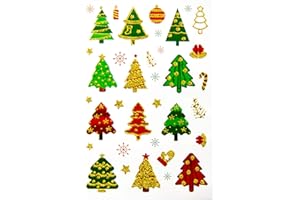 ‎OBLIQUE UNIQUE Oblique Unique Weihnachtssticker Set - 36 glitzernde Aufkleber für Weihnachten als Weihnachtsdeko - Weihnachtsaufkleber Tannenbaum Sterne Schneeflocken - Weihnachtliche Sticker für Geschenke & Karten