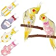 4 Pieces Bird Diapers Flight Suite Liners Washable Reusable Protective Parrot Nappy Clothes with Waterproof Inner Layer Cute Urine Wet Suit for Parrot Macaw Budgies Parakeet Agapornis Cockatiel (S)