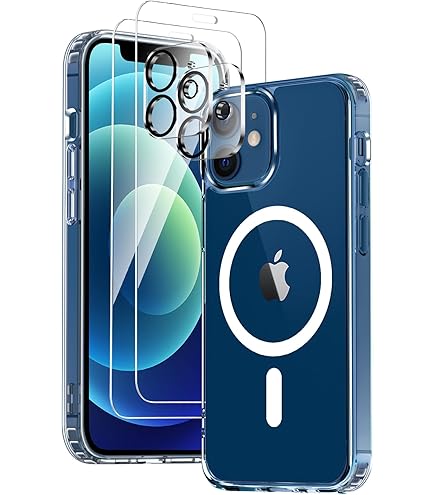 Coque IPhone 12 Mini Transparente + 3 Verres Trempés - TPU Anti-choc, Bords Renforcés, Protection 360° - 6