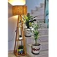 Wonder Craft hub Wooden Floor Lamp with Natural Jute Beige Shade Home Decor, Living Room Study Room and Diwali Decoration & Gifting Item (Pack of 1)