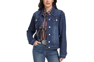 J.Corrine Denim Jackets Women, Vintage Stitched Design Denim Jackets Coats, Casual Button Regular Fit Trucker Style, Long Sleeve Jackets With Pocket Ladies Versatile Jean Jacket
