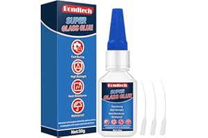 BONDTECH Glass Glue 30 g, Instant Glue for Glass, Strong Clear Repair Acrylic, Mirror, Crystal, Craft and More, Waterproof, Heat-Resistant, with Anti-Clog Cap