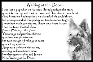 COUNTRYSTYLE GIFTS German Shepherd Alsatian pet dog memorial magnetic sign - Waiting at the Door