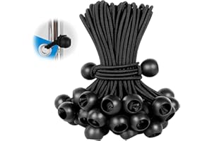 PEIYEE Spanngummis mit Kugel 50 Stück, Planenspanner mit Kugel 15cm, Zelt Gummispanner mit Kugel 15cm für Zelte, Planen, Plakate. Planenspanner, Expanderschlingen, Planenhalter, Planengummi