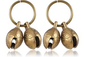 LXUEJIE Pack of 2 Loud Dog Bells, Brass Bells for Cats and Dogs, Tracking Bell, Vintage Dog Bell, Small Bell Collar Pendant for Pets, Training, Home Door Decoration