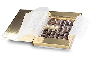 ABADÍA DE JÁBAGA Caja Bombones Artesanos Lobetanni "Book Box Gold" 34uds 170g Sin Gluten Personalizable