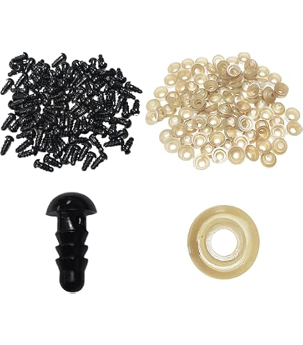 Veiligheidsogen Zwart 4 mm 5 Paar