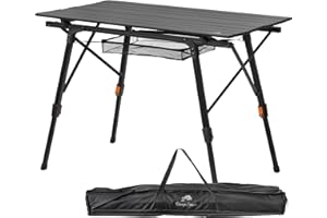 ‎CAMPFEUER CampFeuer Campingtisch faltbar | 90,5 x 51,5 cm | Klapptisch mit Tragetasche, Gartentisch, Reisetisch | Falttisch höhenverstellbar, Outdoortisch, Beistelltisch | Balkontisch, Mehrzwecktisch (Schwarz)
