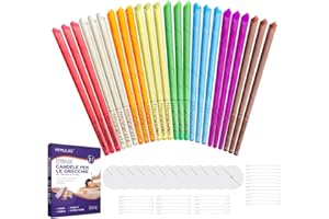 MYMULIKE 24 pièces toutes les bougies d'oreille naturelles cônes de bougie en cire d'abeille (8 couleurs),parfumées，Bougie Auriculaire Bougies, Détendez-vous et nettoy, avec 12 disques de protection