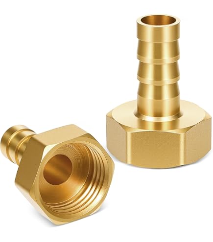 Produktbild von 3x Messing Schlauchtülle G1/2 Innengewinde Auf 10 Mm Barb – Inkl. O-Ring, Für Wasser, Luft, Öl & Kraftstoff