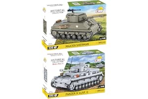 BRICKCOMPLETE COBI Set da 2 pezzi: 2711 M4A3E8 Sherman & 2714 Panzer IV AUSF.D