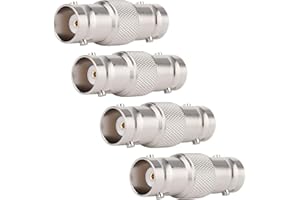 HiAoey RF BNC Connectors, BNC Female to Female Adapter 4 Pack BNC Coupler