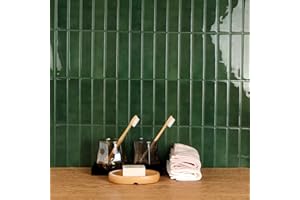 ‎WOSTICK WoStick Grüne Klebefliesen Küche, 3D Peel and Stick Tiles für die Küche, leicht zu Reinigen, Selbstklebende Fliesen Kuche für Heimdekoration und Renovierung, 28x22cm 10 Blatt