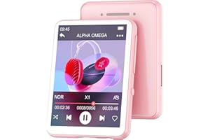 128Go Lecteur MP3 Bluetooth 5.4, Oilsky 2,4'' Écran Tactile Baladeur MP3, MP3-Player Portable avec Haut-Parleur, Radio FM, Musique Lecteur pour Enfants (Rose)