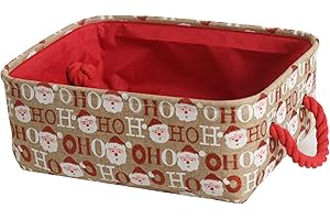 INough Weihnachts-Ornament-Aufbewahrungsbox, Organisator für Weihnachtsdekorationen, Weihnachtskorb für Kinder, zusammenklappbare Geschenkkörbe ohne Inhalt mit Griffen (OH).
