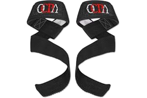 OCBA Correas de muñeca para levantamiento de pesas, muñequeras acolchadas de algodón para gimnasio, culturismo, levantamiento de potencia, empuñaduras de fitness, talla única con soporte para el