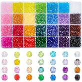 PH PandaHall 4480pcs 28 Colors 4mm Faceted Beads Round Acrylic Beads for Bracelet Necklace Earrings Jewelry Making Crafts