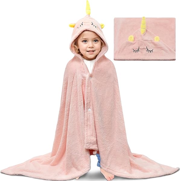 Cape De Bain Bébé à Capuche Gusengo - Serviette Hoodie Extra Douce, Absorbante, Imprimé Animaux - Taille 80x80 Cm (31,4"), Cadeau Naissance