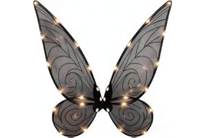 YEETEESY Feenflügel Leuchtende Schmetterlingsflügel Prinzessinnenflügel Damen Mädchen Flügel Kostüm Wings Cosplay für Weihnachts Geburtstags Party