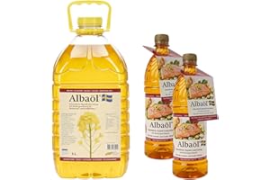 ‎FUDUU.DE Albaöl Aktion - Rapsöl mit Buttergeschmack, 5 l Kanister + 2 x 0,75 l Flasche GRATIS, Sonderaktion, schwedisches Rapsöl, hochwertige Inhaltsstoffe, zum Braten, Backen oder als Dressing.
