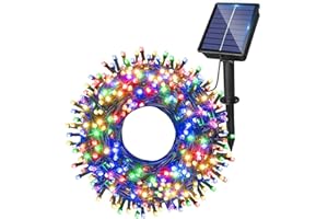 SKYELE Solar Lights Outdoor Garden - 20m 200LEDs Fairy Lights Solar Powered Waterproof with 8 Modes, Large-Capacity Outside Decorative Solar String Lights for Tree/Fence/Gazebo/Mesh(Multicolor)