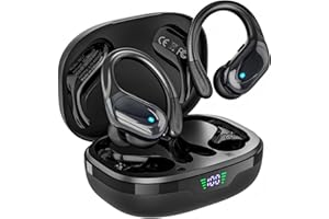 HAOYUYAN Wireless Earbuds, Sports Bluetooth Headphones, 80Hrs Playtime Ear Buds with LED Power Display, Noise Canceling Headset, IPX7 Waterproof Earphones for Workout/Running