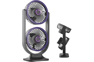 FOCENAT 2 in 1 Ventilador Portatil de Mesa Ventilador Pequeño Ventilador USB Recargable Sobremesa Mini Fan Silencioso 3 Velocidades para Hogar Oficina Dormitorio Exteriores (Gris)