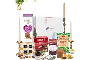 ICMINDS GIFTS Christmas luxury hamper for couples | Christmas food hamper & gourmet gifts with chocolate gifts, christmas puddings, tea gifts, chutney, jam preserves & more | Hamper gifts for women men