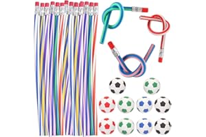 HGSHUO Mitgebsel Kindergeburtstag Biegebleistifte Radiergummi Fussball Bleistifte Biegsame Mitgebsel Radiergummis Kinder für Weltmeisterschaft Schulanfang Geburtstag Party Geschenke 30 Stück
