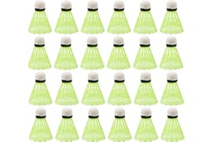 Dondeen 24 Pcs badminton shuttlecocks with high stability and durability, Lightweight Nylon Plastic Shuttlecocks, indoor outdoor badminton balls for sports, training, exercise, entertainment