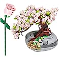 MINCHEDA Mini Bricks DIY Cherry Blossom Tree Building Sets 426 PCS, Sakura Bonsai Model Simulation Plant Series Creative Toys, Birthday Gift for Adults Women Teens Kids 6+ Years Old pink