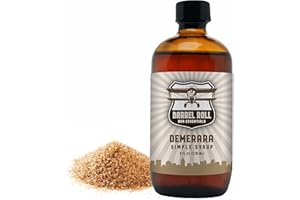 Barrel Roll Bar Essentials Cocktail Mixers - Demerara Cocktail Mix - All-Natural Demerara Drink Mix - USA Handcrafted Cocktail Syrups - Small Batch Cocktail Bitters with Real Cane Sugar - 8 Ounce