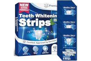 VINMALL Tiras Blanqueadoras Dientes Blanqueamiento Dental - 56 Tiras blanqueador de dientes 21 Sesiones de Blanqueamiento, Whitening Strips Blanqueadores Dentales Blanqueador Dental Seguro para Esmalte