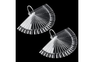 DONJIM 100-Stück Nail Art Tips in Klar, Professionelle Nagel Display Sticks, Nagelmuster Sticks mit Metallschnalle, Abnehmbare Übungsnagel Sticks für Anfänger, Nagelfarbe Display für den Salon