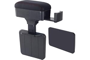 Rupse Car Armrest, Arm Rest for Car, Car Center Console Car Arm Rest with Cup Holder, Adjustable Armrest Storage Box, Car Seat Gap Filling Storage Box, Elbow and Forearm Wrist Support