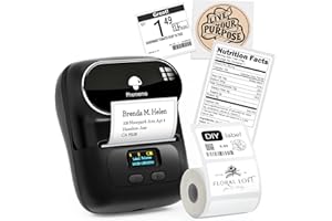 Phomemo M110 Imprimante d'étiquettes Portable Bluetooth pour Smartphones iOS et Android Étiqueteuse de Codes-Barres Étiqueteuse pour étiquettes Autocollantes