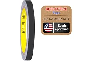 SOLNIT Reflektorband Reflektorfolie reflektierendes Klebeband Sicherheitswarnband Wasserdicht Reflexfolie hergestellt mit 680E (10mm x 10meter Schwarz)