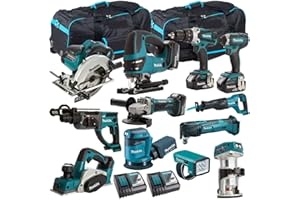Makita 18V Li-ion 12 Piece Cordless Power Tool Kit 4 x 5Ah Batteries & Charger MAKDEAL-87M- Tool Set - Monster Power Tool Kit - Combo Kit - 18V Cordless Power Tool Kits - Combo Kits - Makita kit