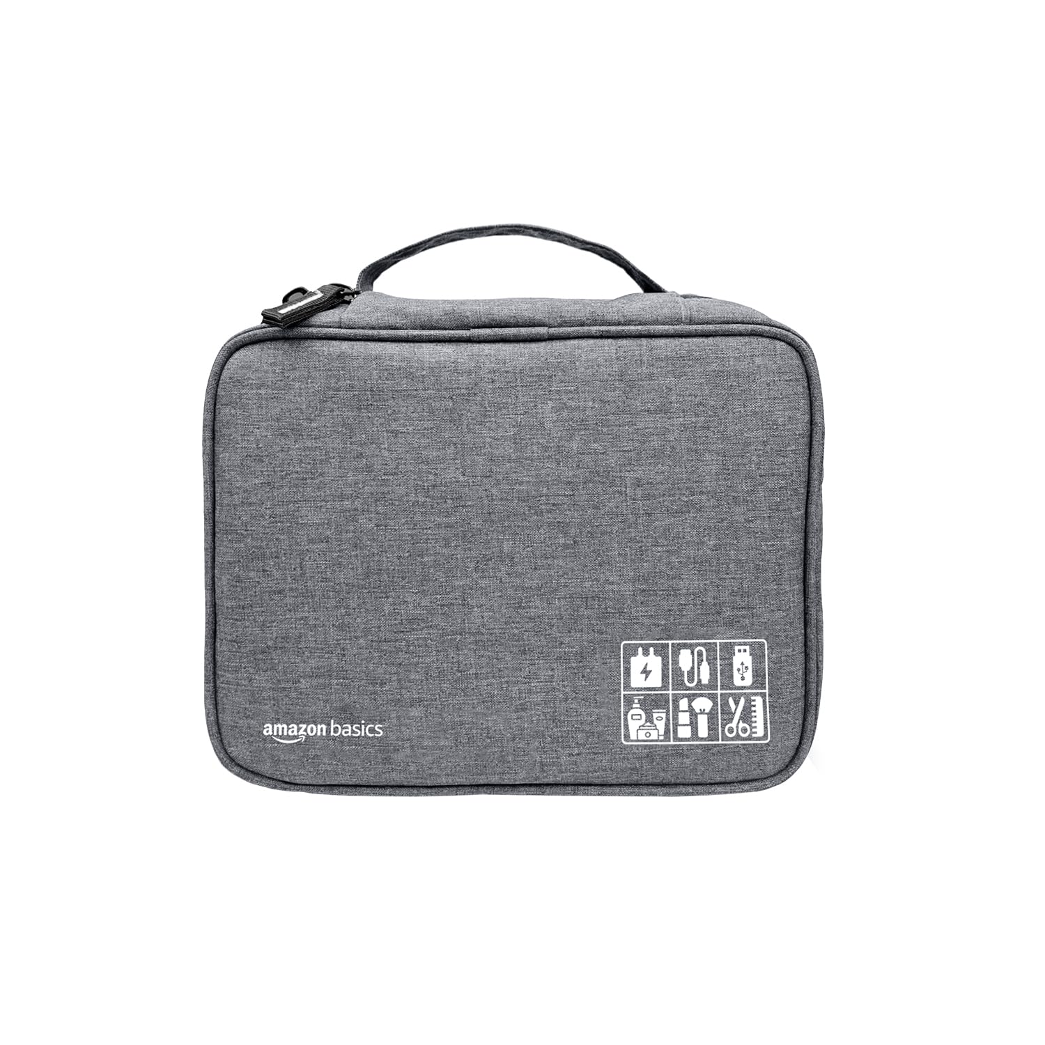 amazon basics Travel Organiser for Electronic Accessories, Flexible Padded Dividers, Waterproof, Foam Padding, For Cables, Ch