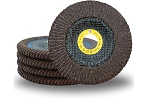 WA GRINDER WA 5 Stück – 12,7 x 2,2 cm kalziniertes Aluminiumoxid, 60# gebogene Kante, Fächerscheibe für Kehlschweißnähte, gebogene Radialart, Winkelschleifer, Hochleistungs-Kantenschleifen, 12,7 cm Körnung 60