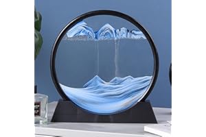 Joyivike Cadre À Sable, Sablier Decoratif, Sable Mouvant | Décoration 3D Dynamique De Coulant Naturel, Tableau Mouvant, Peinture Pour Bureau Domicile, Bleu