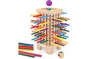Japace Juego Montessori, Juego de Mesa de Madera, Juegos de Dados Juguetes Educativos Matematicas para Niños 3 4 5 6 Años, Juego de Habilidades Motoras Finas Juegos de Tablero Familiares y Viaje